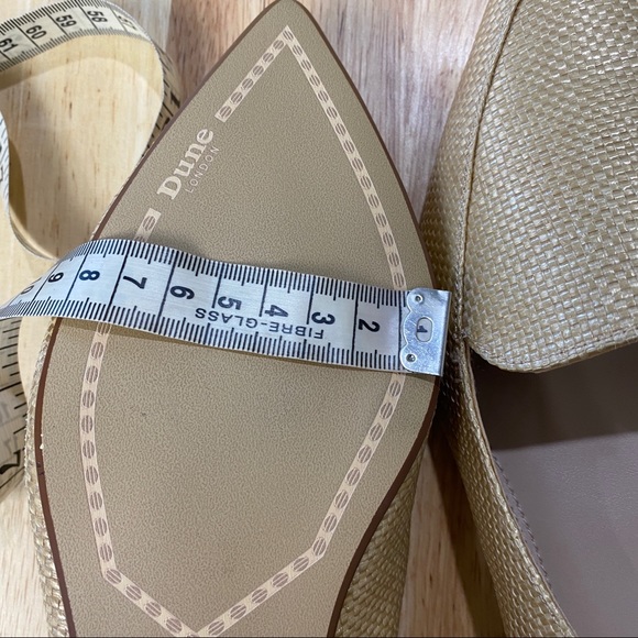 DUNE 'Hulaa' Pointed Toe Flat Slip On Shoes in Woven Natural Colour Size 40 - Picture 8 of 11